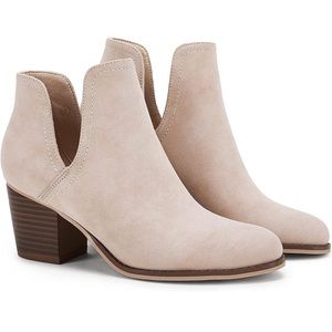 Nude V-Cut Ankle Boots